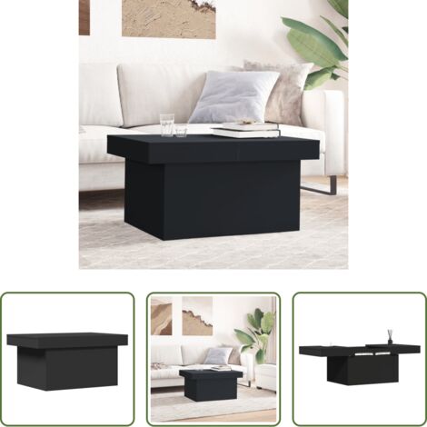 vidaXL Mesa de centro negra -  Mesa de centro madera de ingeniería negro 100x55x40 cm