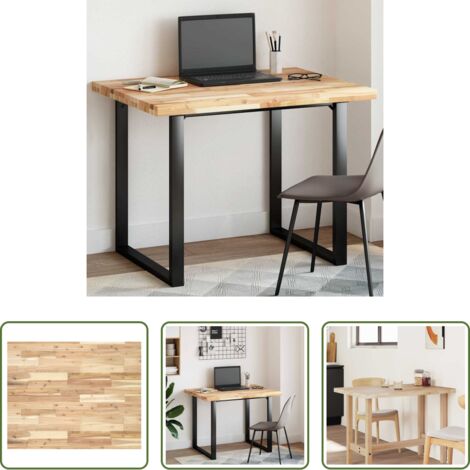 vidaXL Mesa de centro -  Tablero de mesa rectangular madera maciza acacia 100x80x4 cm