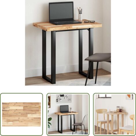 vidaXL Mesa de centro -  Tablero de mesa rectangular madera maciza acacia 80x50x4 cm