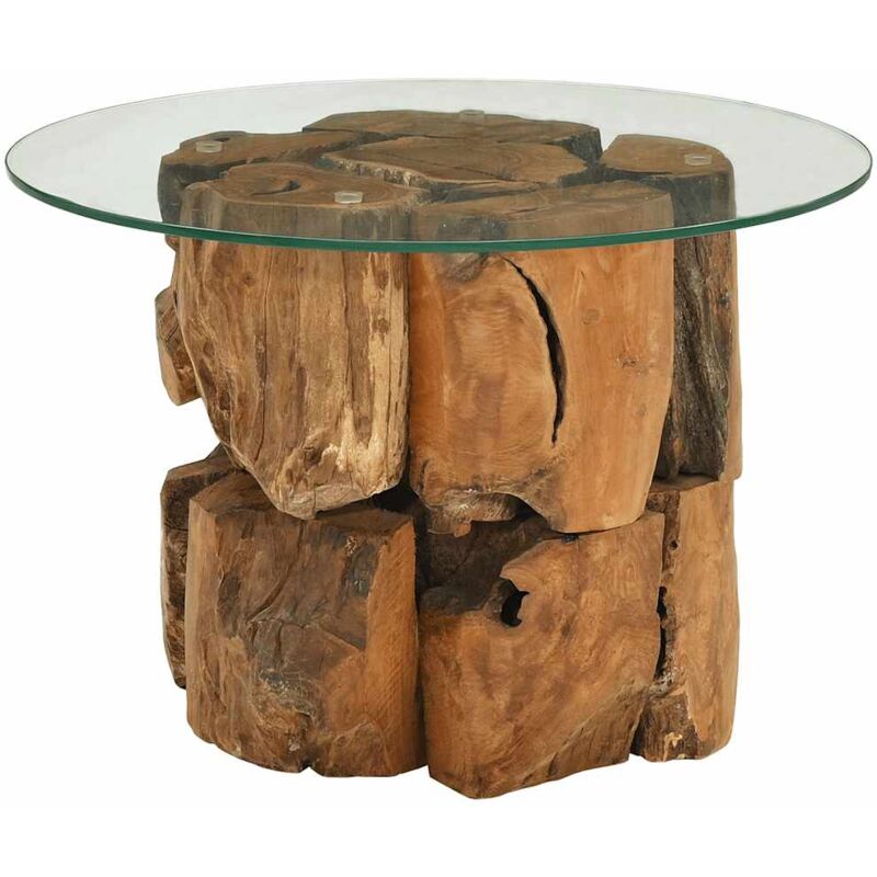 

Madera Flotante de Teca Maciza Mesa de Centro 60 cm Modelo 2 - Marrón - Vidaxl