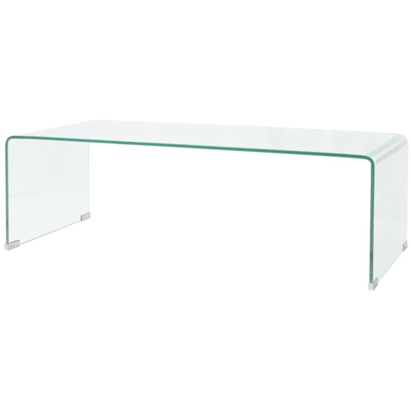 Mesa de centro de vidrio templado transparente 98x45x30 cm vidaXL