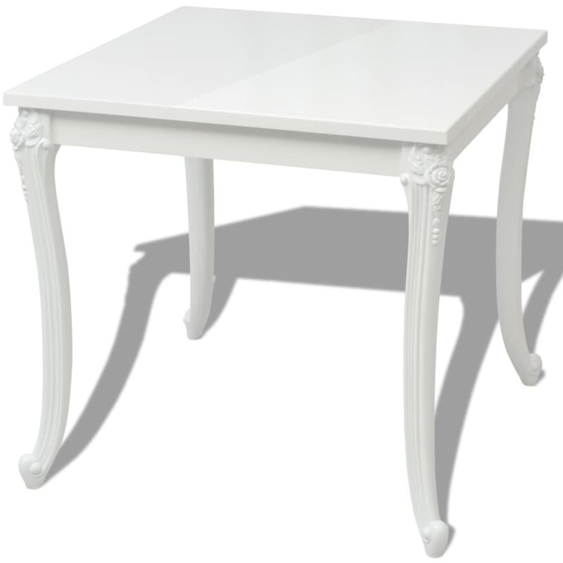 

vidaXL Mesa de Comedor Blanco Brillante 80x80x76 cm - Blanco