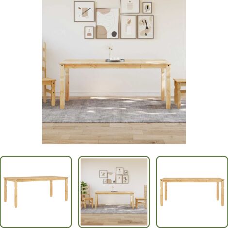 vidaXL Mesa de comedor corona -  Mesa de comedor Corona madera maciza de pino 180x90x75 cm