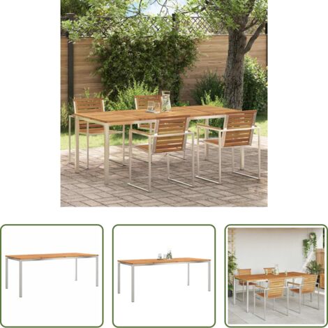 vidaXL Mesa de comedor de acacia -  MesadeComedor Marrón 200 x 90 x 75 cm Madera de Acacia Sólida