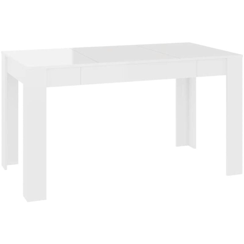 

vidaXL Mesa de comedor de aglomerado 140x74,5x76 cm blanco brillante - Blanco