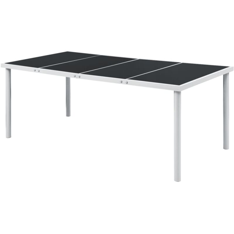 

vidaXL Mesa de jardín de acero negra 190x90x74 cm - Negro