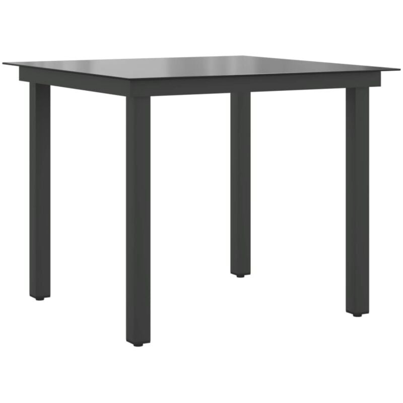 

vidaXL Mesa de Jardín de Aluminio y Vidrio Negra 80x80x74 cm - Negro