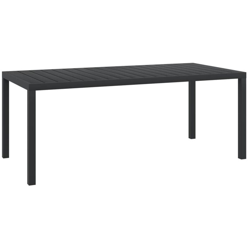 

vidaXL Mesa de Jardín de Aluminio y WPC Negra 185x90x74 cm - Negro