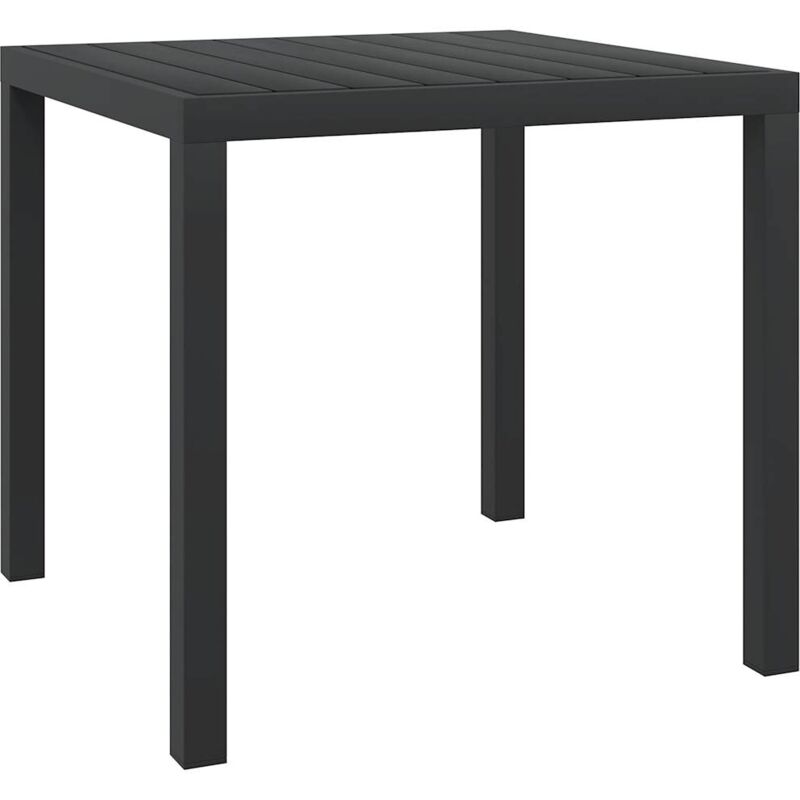 

vidaXL Mesa de Jardín de Aluminio y WPC Negra 80x80x74 cm - Negro