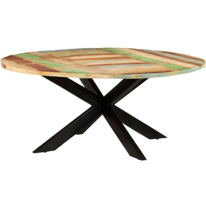 

vidaXL Mesa de comedor de madera maciza reciclada redonda 175x75 cm - Marrón