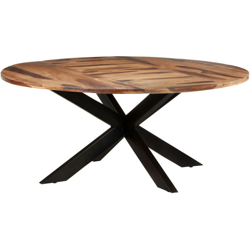 

vidaXL Mesa de comedor de redonda madera acacia acabado sheesham 175x75cm - Marrón