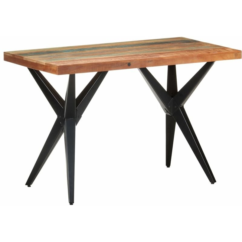 

vidaXL Mesa de comedor de madera maciza reciclada 120x60x76 cm - Marrón