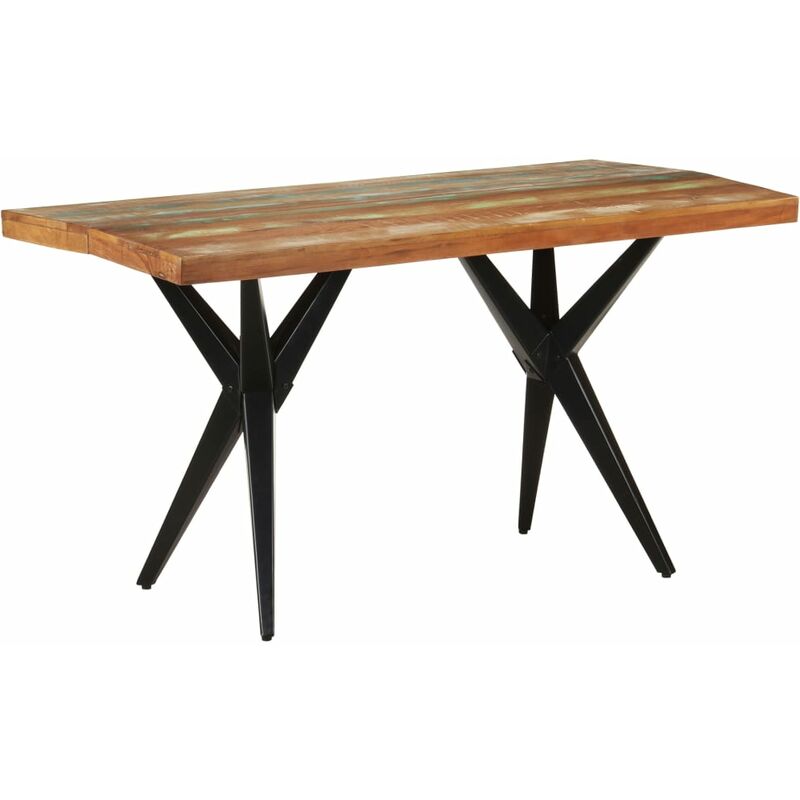 

vidaXL Mesa de comedor de madera maciza reciclada 140x70x76 cm - Plateado