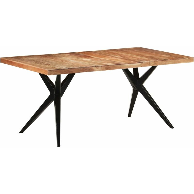 

vidaXL Mesa de comedor de madera maciza acacia 180x90x76 cm - Negro