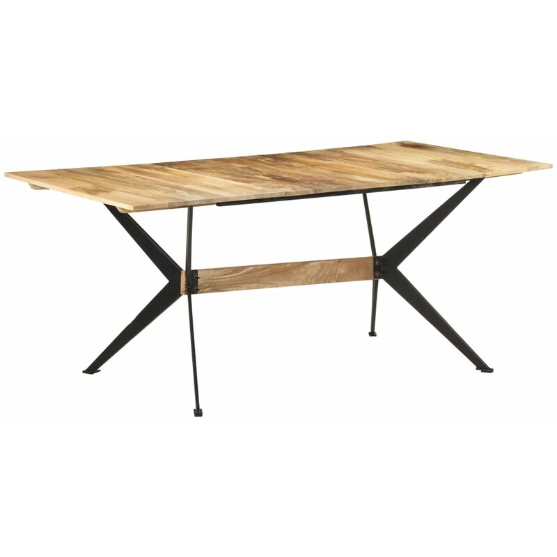 

vidaXL Mesa de comedor de madera maciza de mango 180x90x76 cm - Marrón