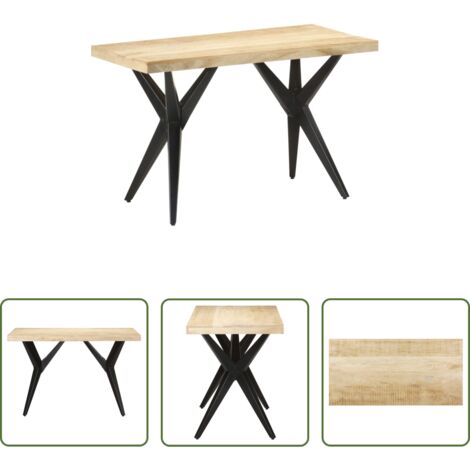 vidaXL Mesa de comedor de madera -  Mesa de comedor de madera maciza de mango 120x60x76 cm