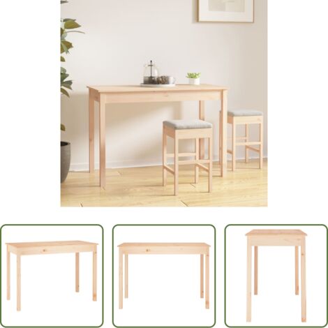 vidaXL Mesa de comedor de madera -  Mesa de comedor madera maciza de pino 110x55x75 cm