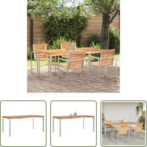 vidaXL Mesa de comedor de madera -  MesadeComedor Marrón 180 x 90 x 75 cm Madera de teca maciza