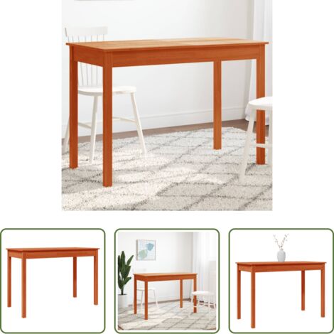vidaXL Mesa de comedor de pino -  Mesa de comedor madera maciza de pino marrón cera 110x55x75 cm