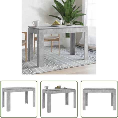 vidaXL Mesa de comedor gris hormigón -  Mesa de comedor madera de ingeniería gris hormigón 120x60x76 cm