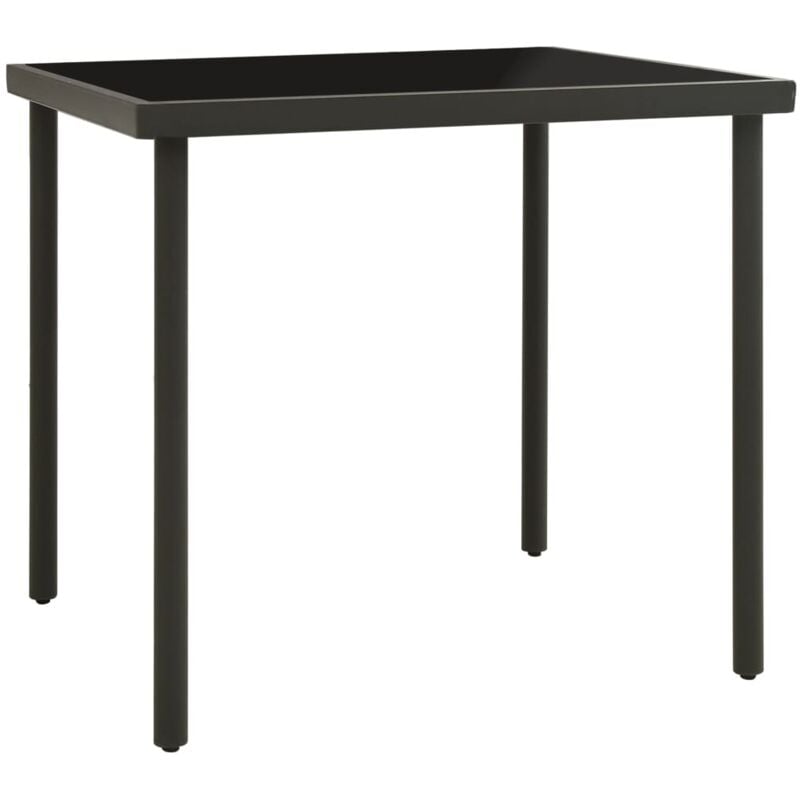 

vidaXL Mesa de comedor jardín vidrio y acero gris antracita 80x80x72cm - Antracita