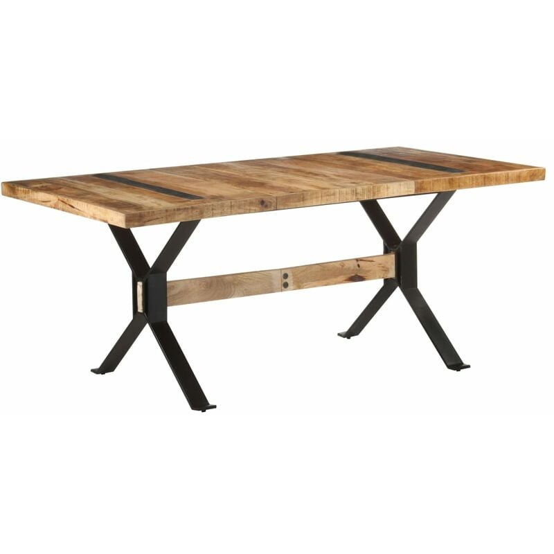 

Mesa de comedor madera de mango rugosa 180x90x76 cm - Marrón - Vidaxl