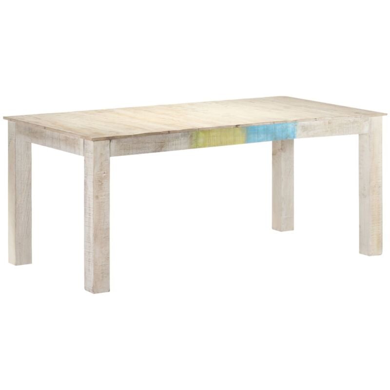 

vidaXL Mesa de comedor de madera maciza mango blanco 180x90x76 cm - Blanco