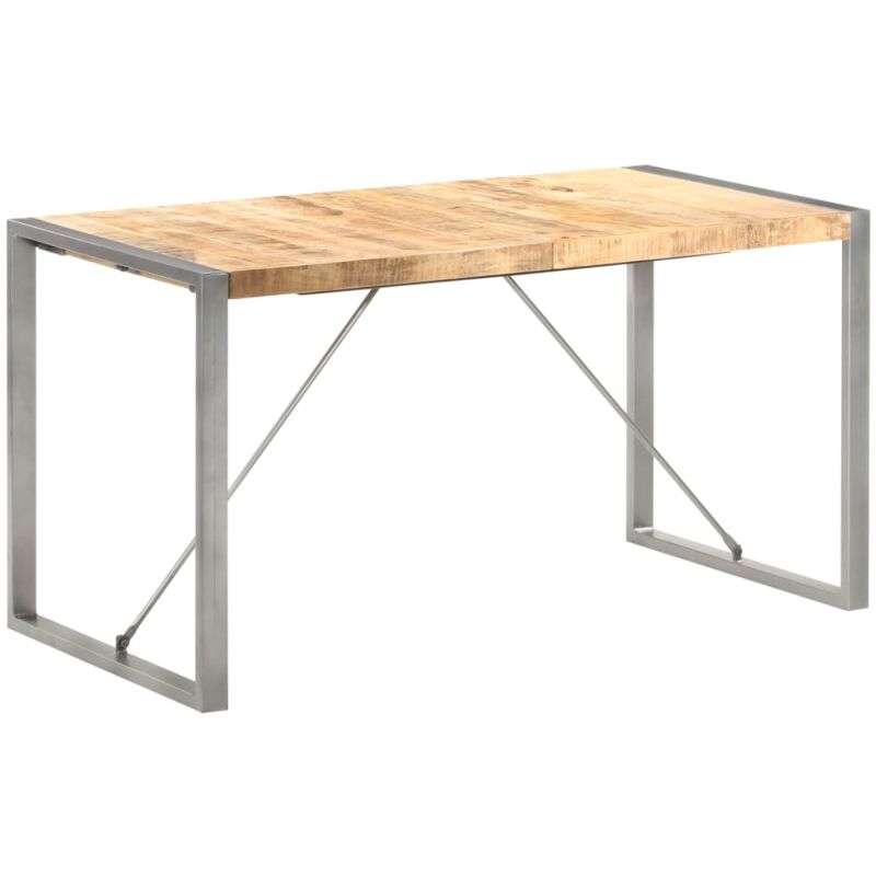 

vidaXL Madera Maciza de Mango Rugosa Mesa de Comedor 140x70x75 cm - Marrón