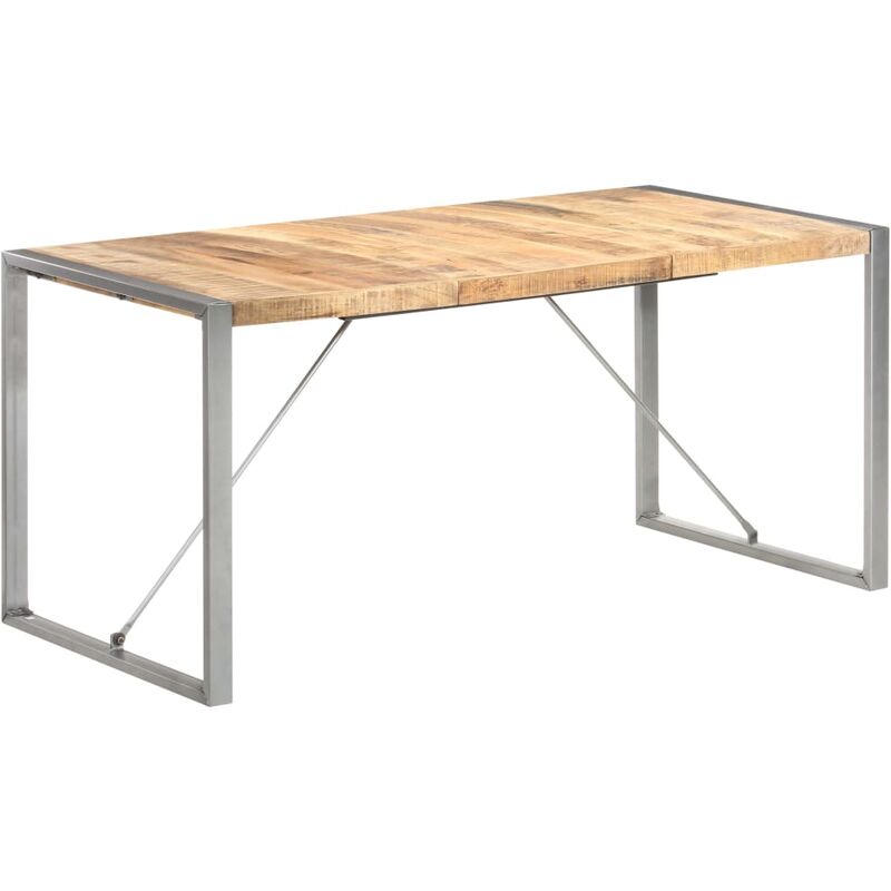 

vidaXL Madera Maciza de Mango Rugosa Mesa de Comedor 160x80x75 cm - Marrón