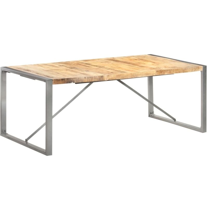 

vidaXL Madera Maciza de Mango Rugosa Mesa de Comedor 200x100x75 cm - Marrón