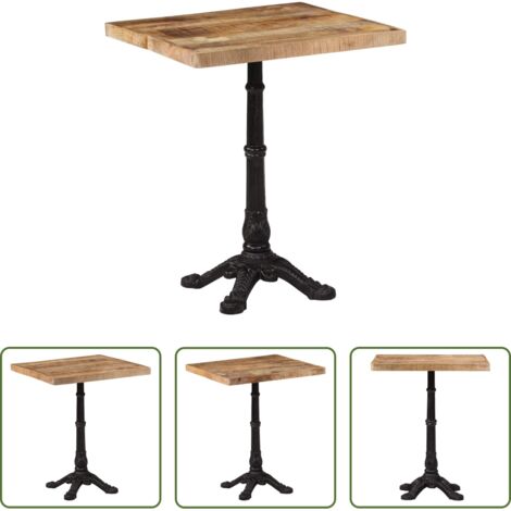 vidaXL Mesa de comedor -  Mesa de bistró madera de mango rugosa 60x60x77 cm