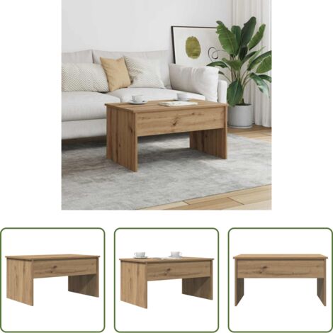 vidaXL Mesa de comedor -  Mesa de centro madera ingeniería roble artisan 80x50,5x41,5 cm