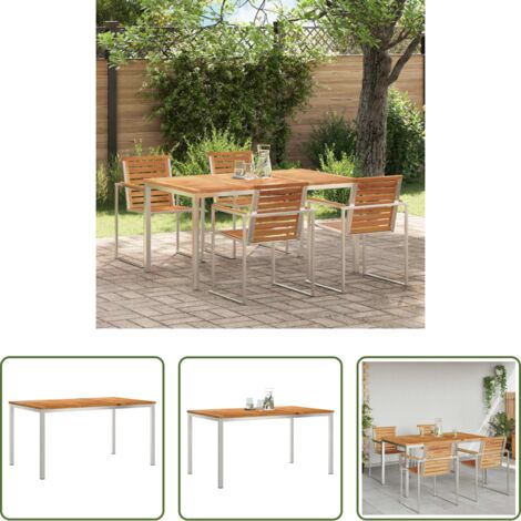 vidaXL Mesa de comedor moderna -  MesadeComedor Marrón 150 x 90 x 75 cm Madera de teca maciza