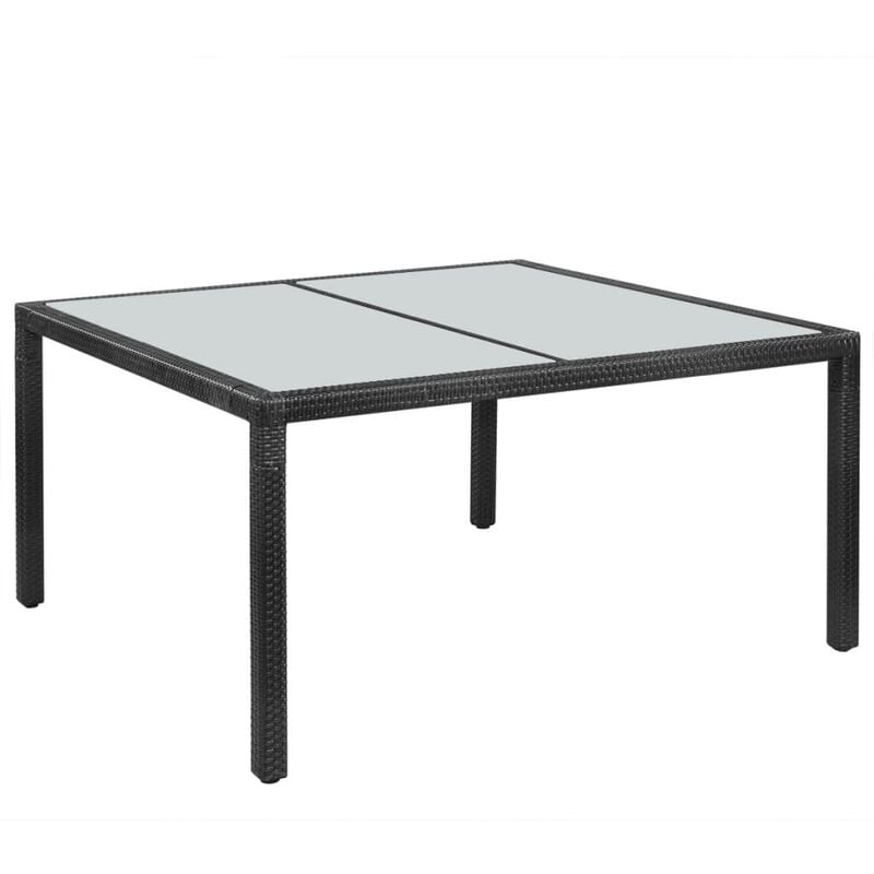 

vidaXL Mesa de Jardín Ratán Sintético Negro 150x90x75 cm - Negro
