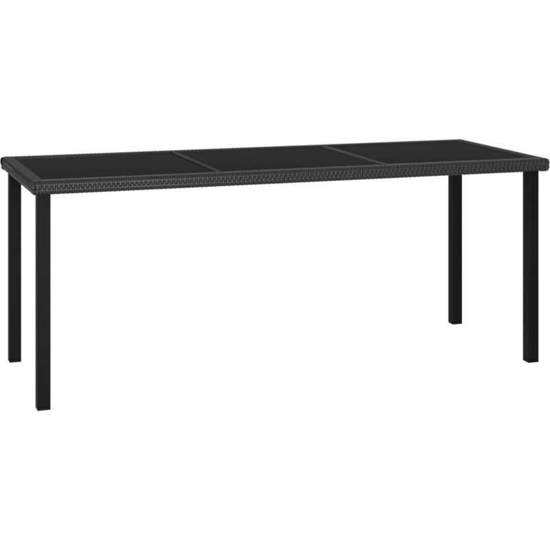 

vidaXL Mesa de Comedor para Jardín Ratán Sintético Negro 180x70x73 cm - Negro