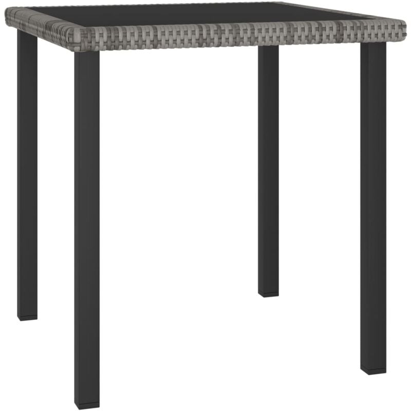 

vidaXL Mesa de Comedor para Jardín Ratán Sintético Gris 70x70x73 cm - Gris
