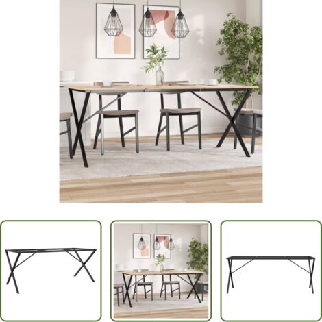 vidaXL Mesa de comedor - Patas de mesa de comedor estructura X acero 160x80x73 cm