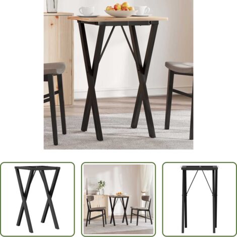 vidaXL Mesa de comedor -  Patas de mesa de comedor estructura X acero 40x40x73 cm
