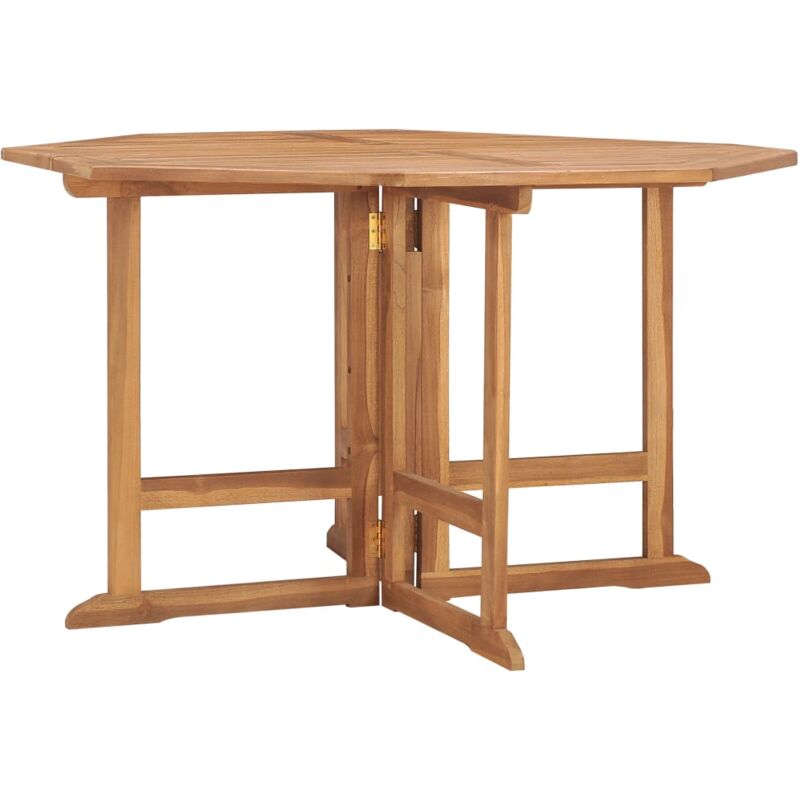 

vidaXL Mesa de comedor plegable para jardín madera teca 120x120x75 cm - Marrón