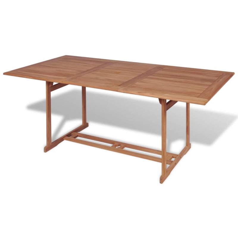

vidaXL Mesa de jardín de madera de teca maciza 180x90x75 cm - Marrón
