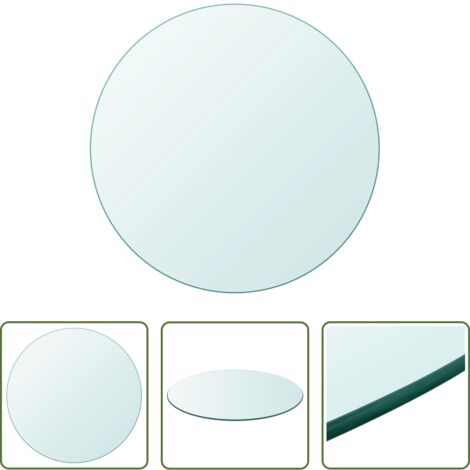 vidaXL Mesa de comedor -  Tablero de mesa de cristal templado redondo 700 mm