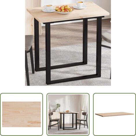 vidaXL Mesa de comedor -  Tablero de mesa rectangular madera maciza pino 80x50x2,5 cm