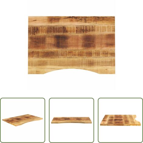 vidaXL Mesa de comedor -  Tablero escritorio con curva madera mango rugosa 100x50x2,5 cm