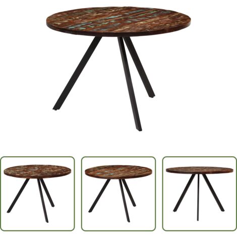 vidaXL Mesa de comedor vintage -  Mesa de comedor madera maciza reciclada 110x75 cm