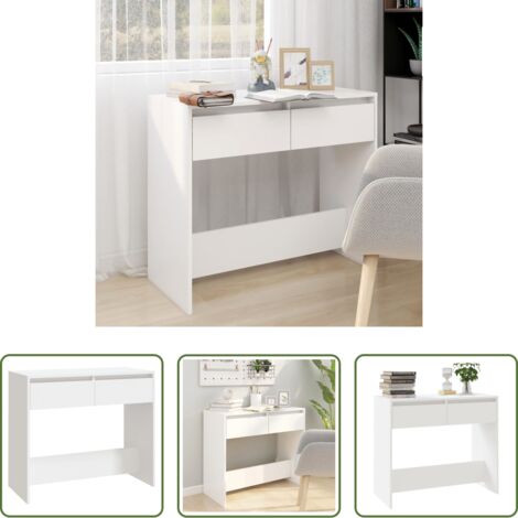 vidaXL Mesa de consola -  Mesa consola de madera contrachapada blanco 89x41x76,5 cm