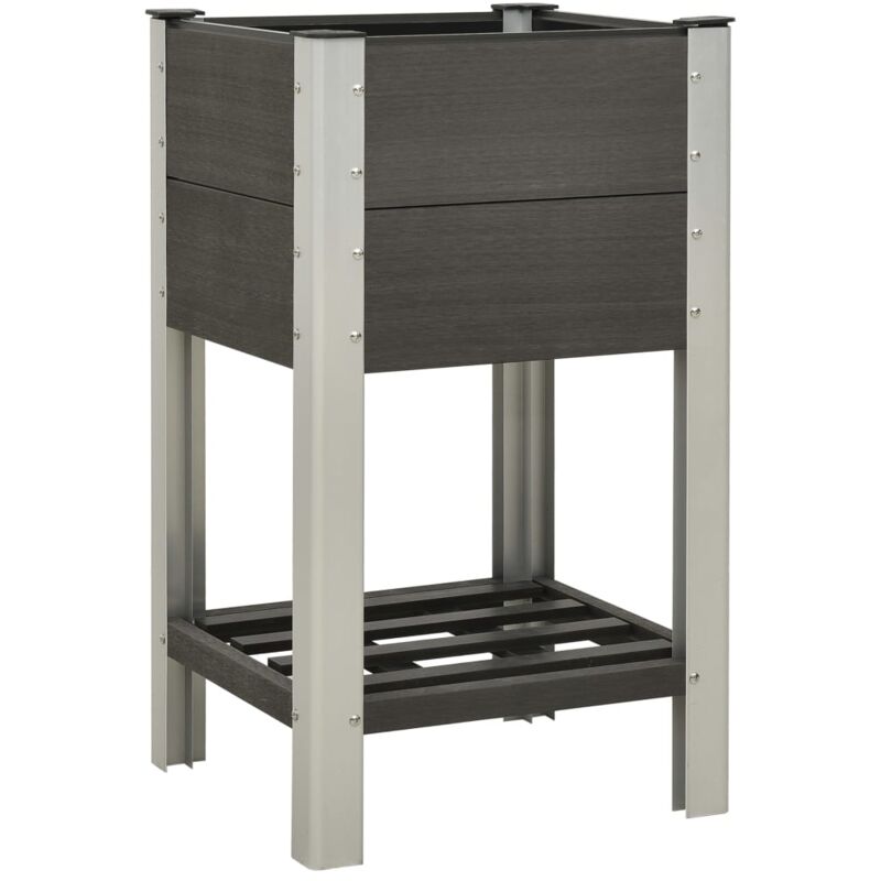 

vidaXL Mesa de cultivo para jardín con estante WPC gris 50x50x90 cm - Gris