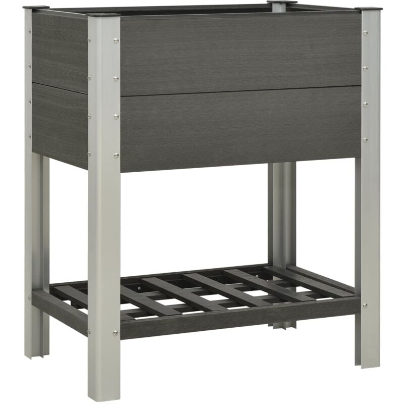 

vidaXL Mesa de cultivo para jardín con estante WPC gris 75x50x90 cm - Gris