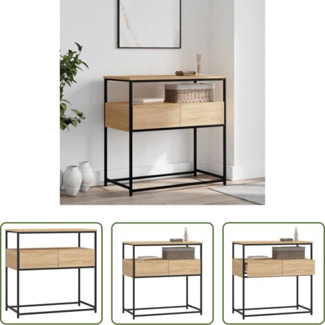 vidaXL Mesa de entrada -  Mesa consola roble Sonoma 75x40x75 cm madera de ingeniería
