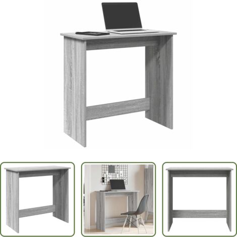vidaXL Mesa de estudio -  Escritorio de madera contrachapada gris Sonoma 80x40x75 cm