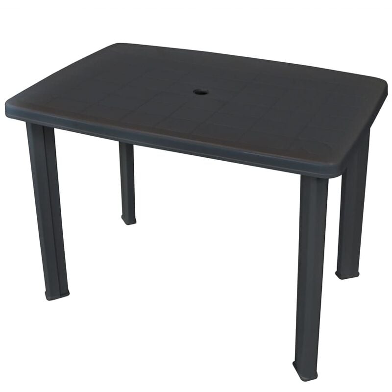 

vidaXL Mesa de jardín plástico gris antracita 101x68x72 cm - Antracita